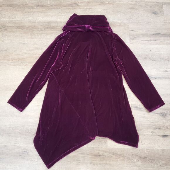 Soft Surroundings Purple Velvet Cowl Neck Tunic Top Asymmetric Whimsigoth Vamp - Picture 3 of 10